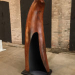 Carved contemporary wood sculpture